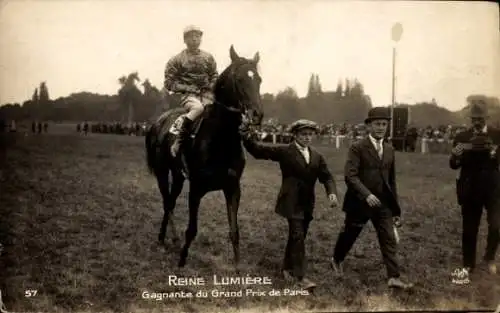 Ak Jockey auf einem Rennpferd, Reine Lumiere, Grand Prix de Paris