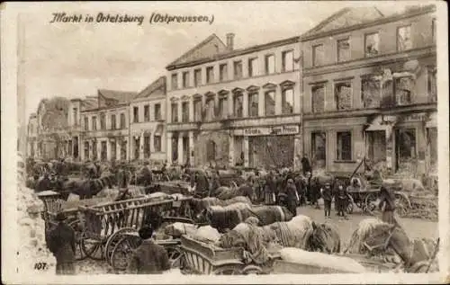 Ak Szczytno Ortelsburg Ostpreußen, Markt