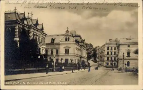 Ak Jablonec nad Nisou Gablonz an der Neiße Region Reichenberg, Reichsstraße, Post