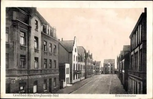 Ak Grullbad Recklinghausen im Ruhrgebiet, Brunnenstraße, Geschäftshaus, Drogerie