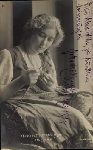 Ak Schauspielerin Henrietta Mödelinger, Portrait, Autogramm