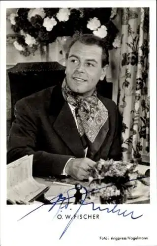 Ak Schauspieler Otto Wilhelm Fischer, Portrait, Autogramm