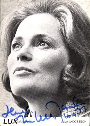 Ak Schauspielerin Ulla Jacobsson, Portrait, Autogramm