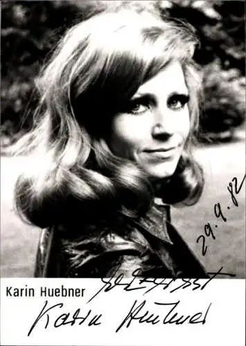 Ak Schauspielerin und Sängerin Karin Huebner, Portrait, Autogramm