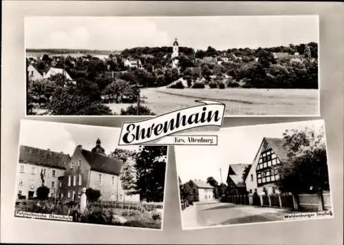 Ak Ehrenhain Nobitz im Altenburger Land, Panorama, Polytechnische Oberschule, Waldenburger Straße