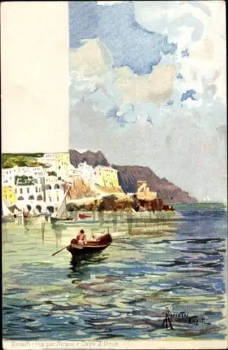 Künstler Litho Ricciardi, Amalfi Campania, Via per Atrani e Capa d'Orso