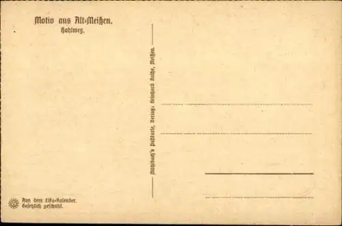 Steindruck Ak Meißen an der Elbe, Altstadt, Kirche, Bogen, Hohlweg