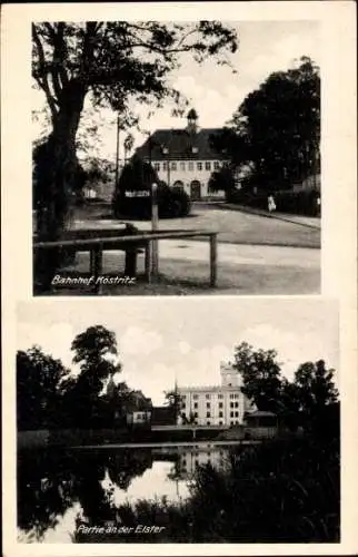 Ak Bad Köstritz an der Weißen Elster Thüringen, Bahnhof, Elster