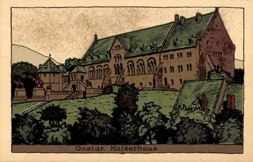 Steindruck Ak Goslar Niedersachsen, Kaiserhaus