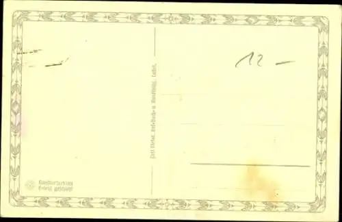 Steindruck Ak Kassel in Hessen, Fulda, Häuser