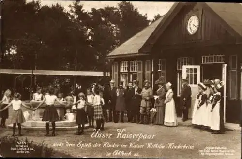 Ak Ostseebad Ahlbeck Heringsdorf, Kaiser Wilhelm II. besucht Kaiser Wilhelm Kinderheim, Liersch 4264