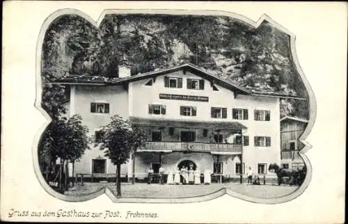 Passepartout Ak Frohnwies Weißbach bei Lofer in Salzburg, Gasthaus zur Post