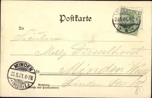 Ak Lübbecke in Westfalen, Teilansicht, Bergertor