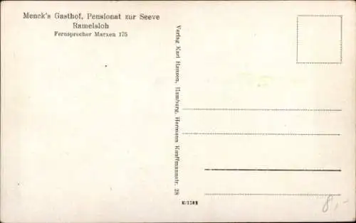 Ak Ramelsloh Seevetal in Niedersachsen, Menck's Gasthof, Pensionat zur Seeve