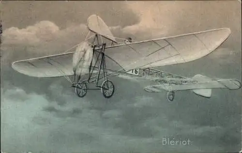 Ak Flugzeug Bleriot, Eindecker, Flugpioniere