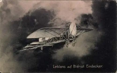 Ak Leblanc auf Bleriot-Eindecker, Flugpionier