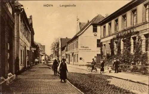 Ak Hoya an der Weser, Langestraße, Apotheke, Geschäftshaus F. Rönitz