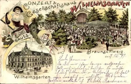 Litho Braunschweig, Konzert- und Gesellschaftshaus Wilhelmsgarten, Inh. Wilh. Kruse