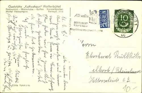 Ak Wolfenbüttel in Niedersachsen, am Wall, Gaststätte Kaffeehaus, Inh. Walter Heinemann