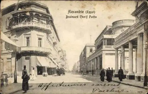 Ak Alexandria Ägypten, Boulevard Cherif Pasha