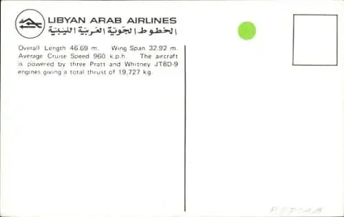 Ak Passagierflugzeug, Libyan Arab Airlines