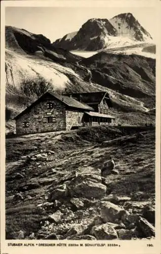 Ak Neustift im Stubaital in Tirol, Dresdner Hütte, Schaufelspitze