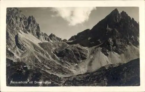 Ak Bschlabs Imst Tirol, Hanauer Hütte, Dremelspitze in den Lechtaler Alpen