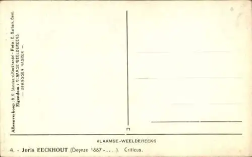 Ak Belgischer Schriftsteller Kritiker Joris Eeckhout, Portrait