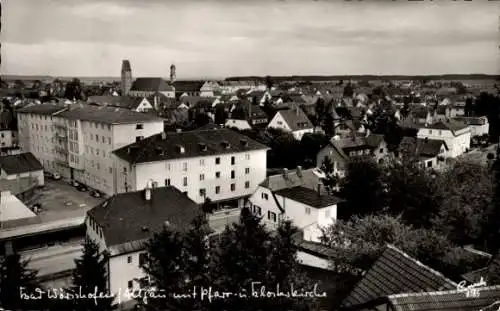 Ak Bad Wörishofen im Unterallgäu, Gesamtansicht, Pfarrkirche, Klosterkirche