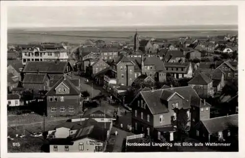 Ak Nordseebad Langeoog Ostfriesland, Gesamtansicht, Wattenmeer, Apotheke