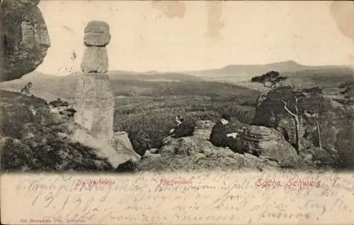 Ak Königstein an der Elbe Sächsische Schweiz, Pfaffenstein, Barbarine, Panorama