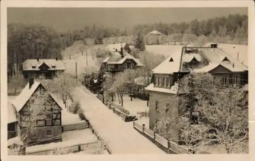 Ak Tharandt im Erzgebirge, Tharandter Wald, Winter, Gesamtansicht