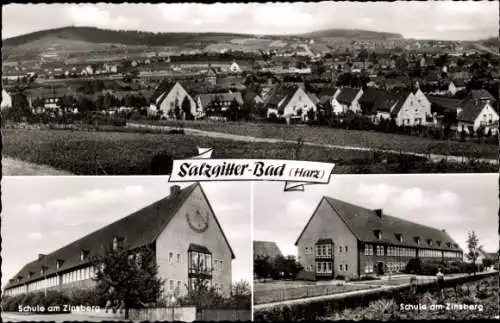 Ak Bad Salzgitter in Niedersachsen, Gesamtansicht, Schule am Zinsberg