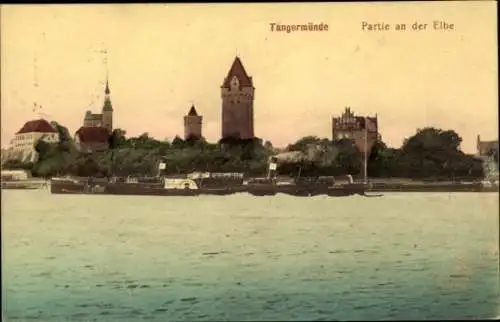 Ak Tangermünde an der Elbe, Teilansicht