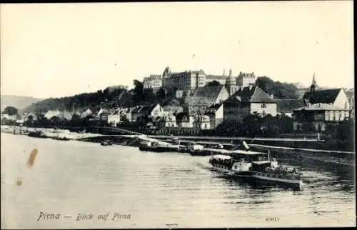 Ak Pirna an der Elbe, Teilansicht