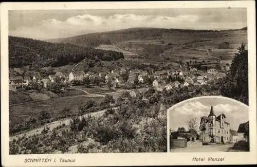 Ak Schmitten im Taunus Hessen, Gesamtansicht, Hotel Wenzel