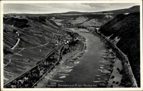 Ak Pommern an der Mosel, Luftbild, Panorama