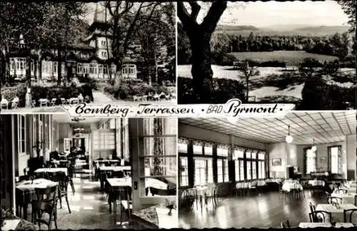 Ak Bad Pyrmont in Niedersachsen, Restaurant Bomberg, Panorama, Gastraum