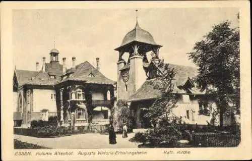 Ak Essen im Ruhrgebiet, Kolonie Altenhof, Augusta Viktoria Erholungsheim, Kirche