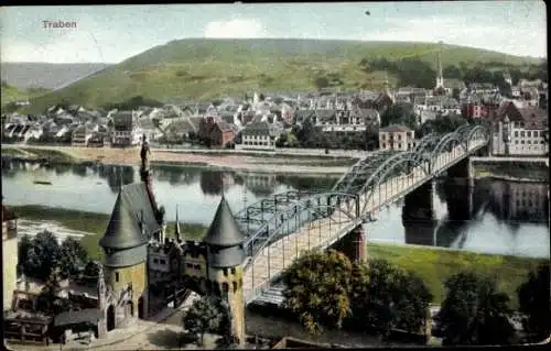 Ak Traben Trarbach an der Mosel, Brücke, Teilansicht