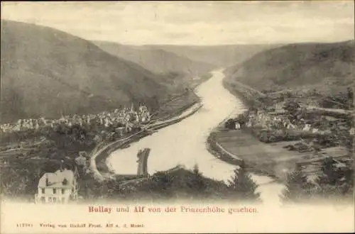 Ak Alf an der Mosel, Bullay, Blick von Prinzenhöhe, Panorama