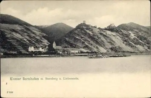 Ak Bornhofen am Rhein, Die feindlichen Brüder, Burg Sternberg, Sterrenberg, Liebenstein