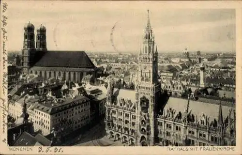 Ak München, Rathaus, Frauenkirche