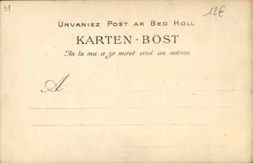 Ak Alter Mann in bretonischer Tracht, Pfeife, Handwerker