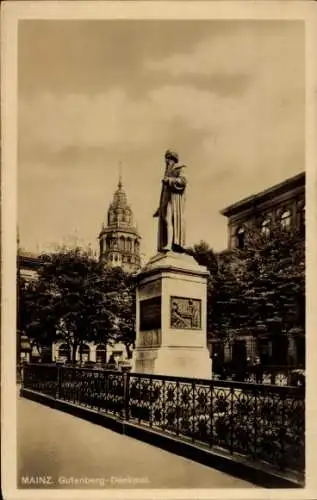 Ak Mainz am Rhein, Gutenberg-Denkmal