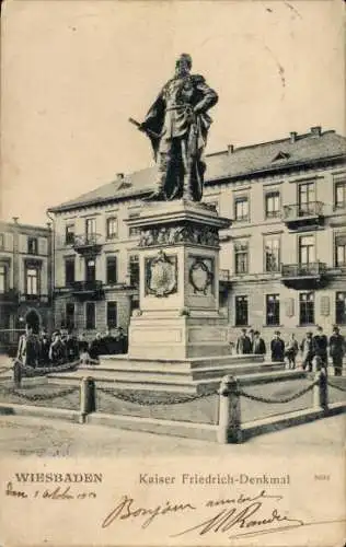 Ak Wiesbaden in Hessen, Kaiser Friedrich-Denkmal