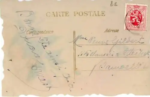 Zelluloid Ak Glückwunsch, Blumen, Kitsch