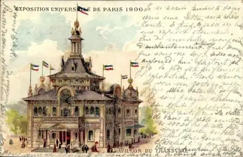 Glitzer Litho Paris, Weltausstellung 1900, Transvaal-Pavillon