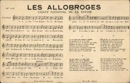 Lied Ak Les Allobroges, Chant National de la Savoie