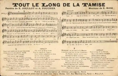 Lied Ak Tout le long de la tamise, Rosi, Joullot, Foucher